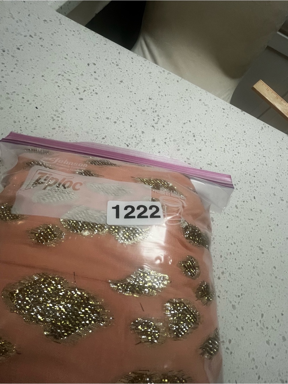 Altar'd State Pink Jumpsuit with Gold Foil Accents - Picture 8 of 8